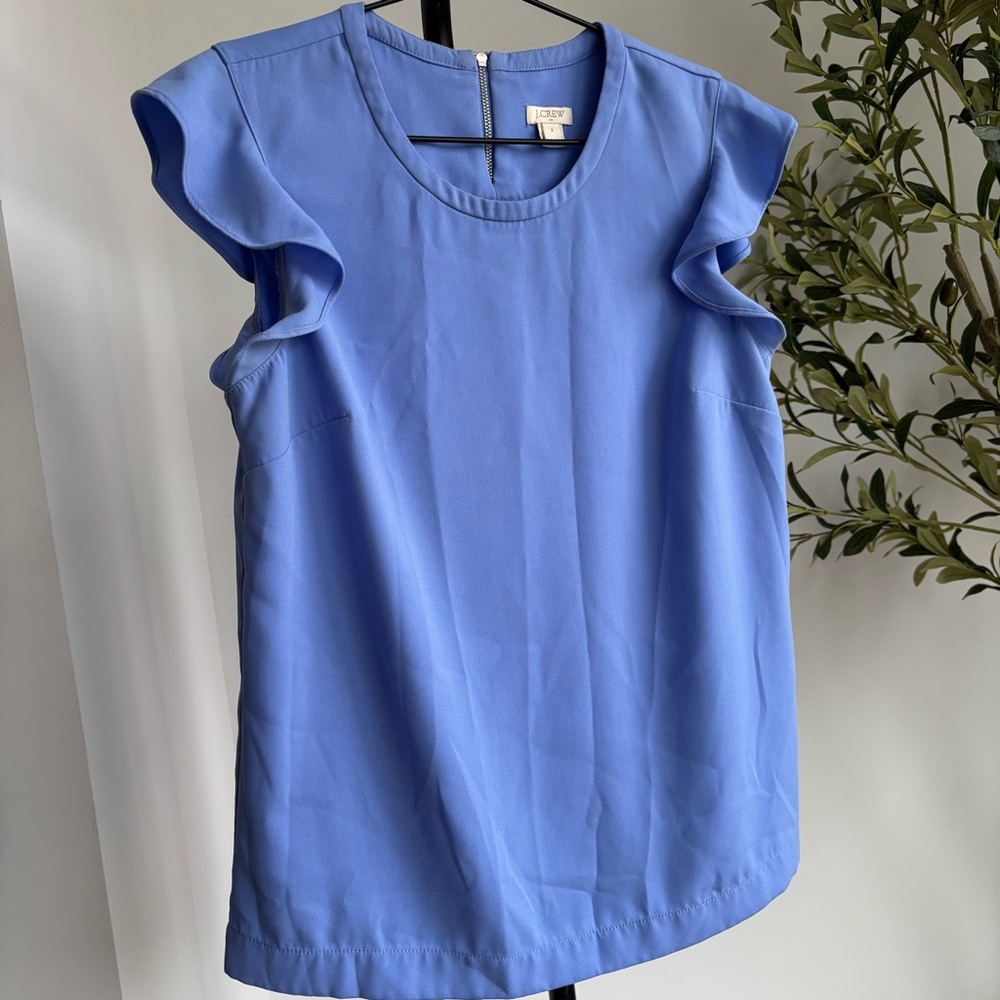 • [J. Crew] Flutter Sleeve Blouse •